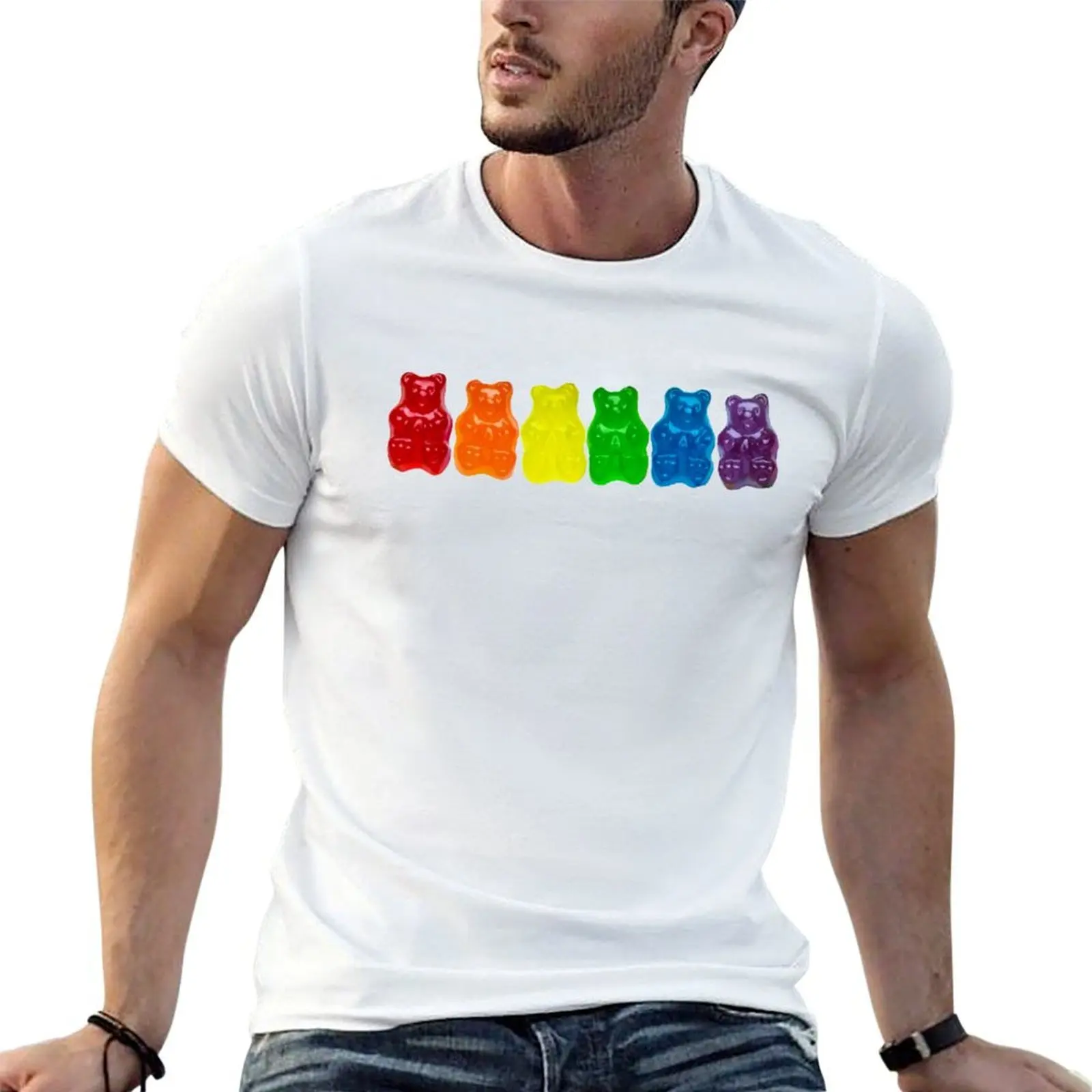 Rainbow Of Gummi Deliciousness T-Shirt printed t shirts for man anime t shirts for man man t shirt cotton T-shirt