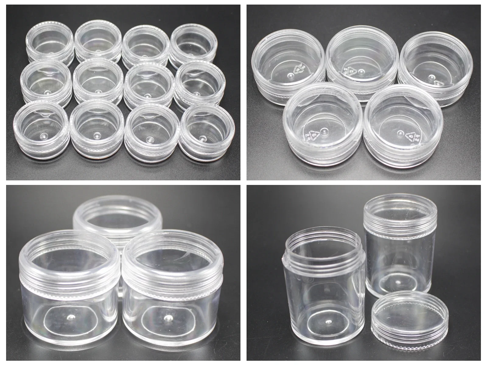 

Clear Plastic Round Box Jewelry Beads Empty Storage Case Small Container Jars plastic storage box