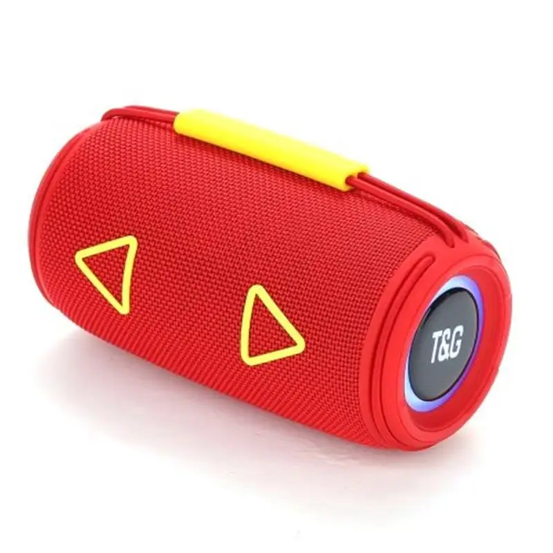 Cylindrical TG-657 3D Stereo Bass Wireless Bluetooth Speaker Supports FM/LED Atmosphere Light Outdoor Camping Car Bluetooth 5.3