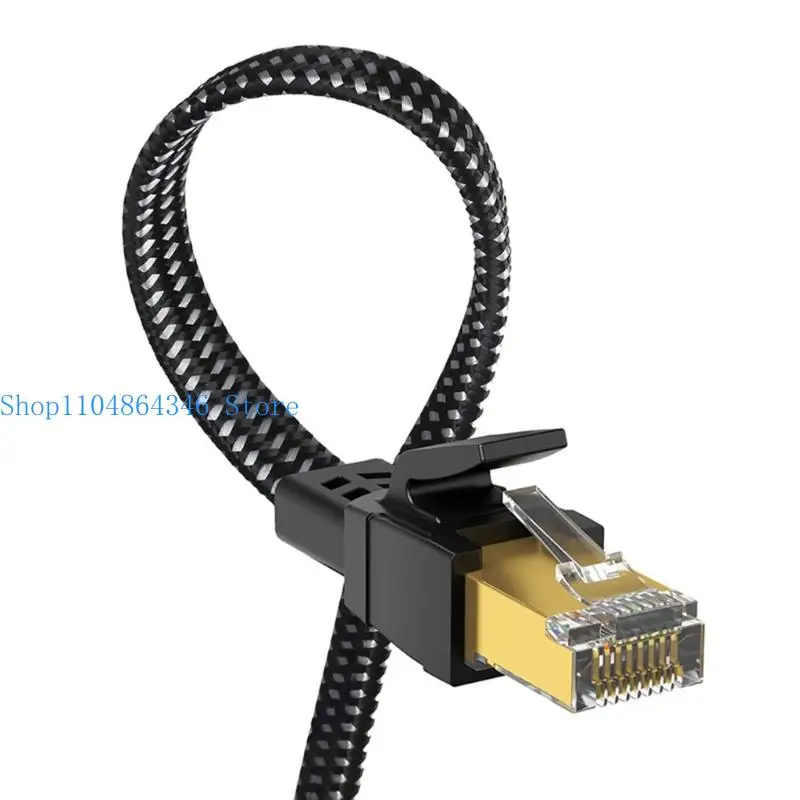 5asd Flexible Shielded Cat8 Ethernet Cable 40Gbps 2000MHz Flat Braided RJ45 Cord