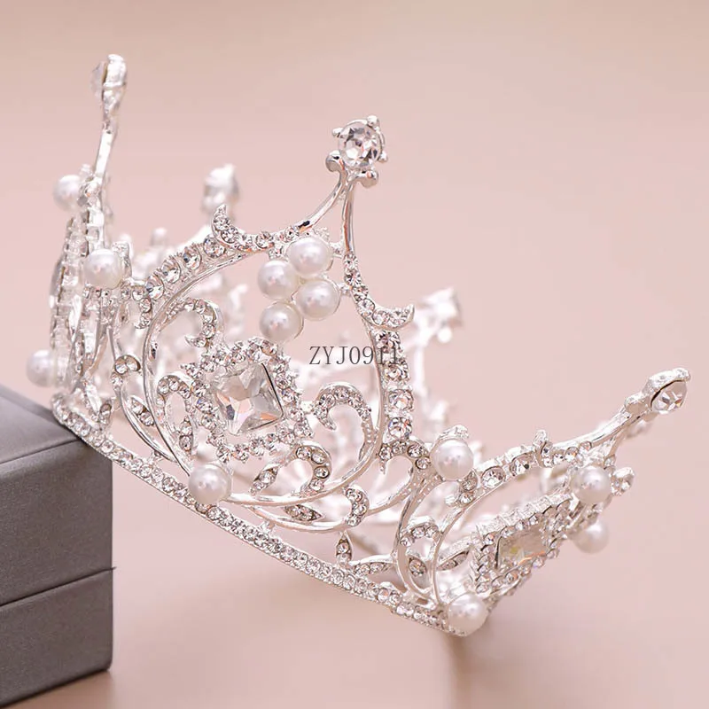 * Moda de lujo, gran círculo completo, diamantes de imitación, Tiara de princesa reina y corona, tocado de novia, accesorios de joyas para el cabello de boda ML