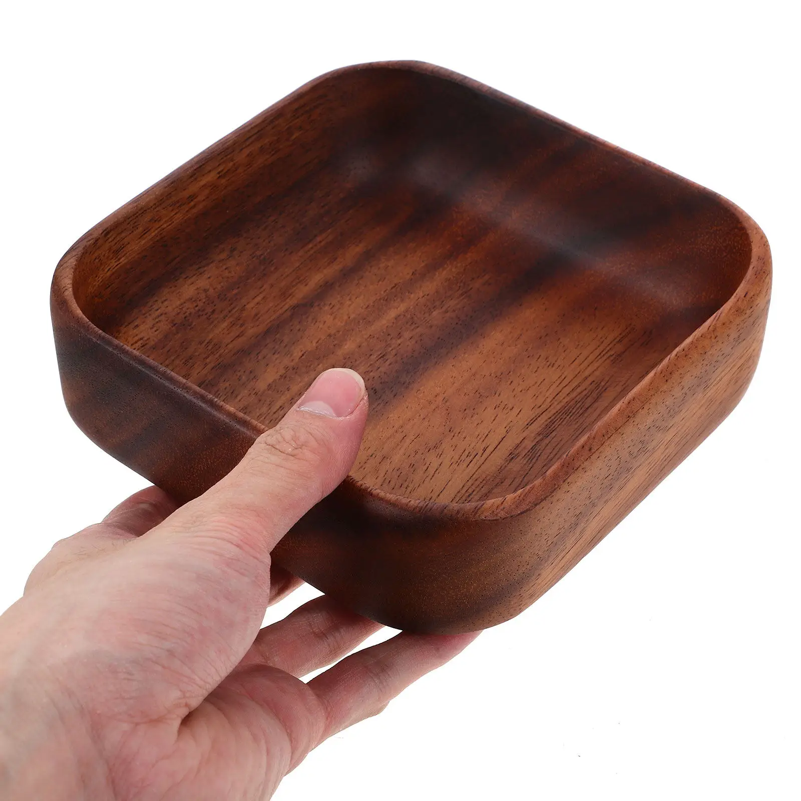 

Handcrafted Wooden Fruit Tray Premium Wood Serving Bowl Dried Fruit Plate Nuts Dish Small Serving Tray for Home Hotel