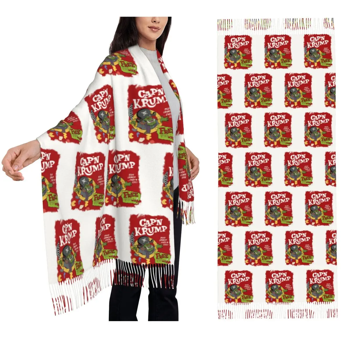 

Warhammer Cap'n Krump Шарф Шарфы с кисточками Женские мягкие теплые шали и накидки Большая осенне-зимняя шаль