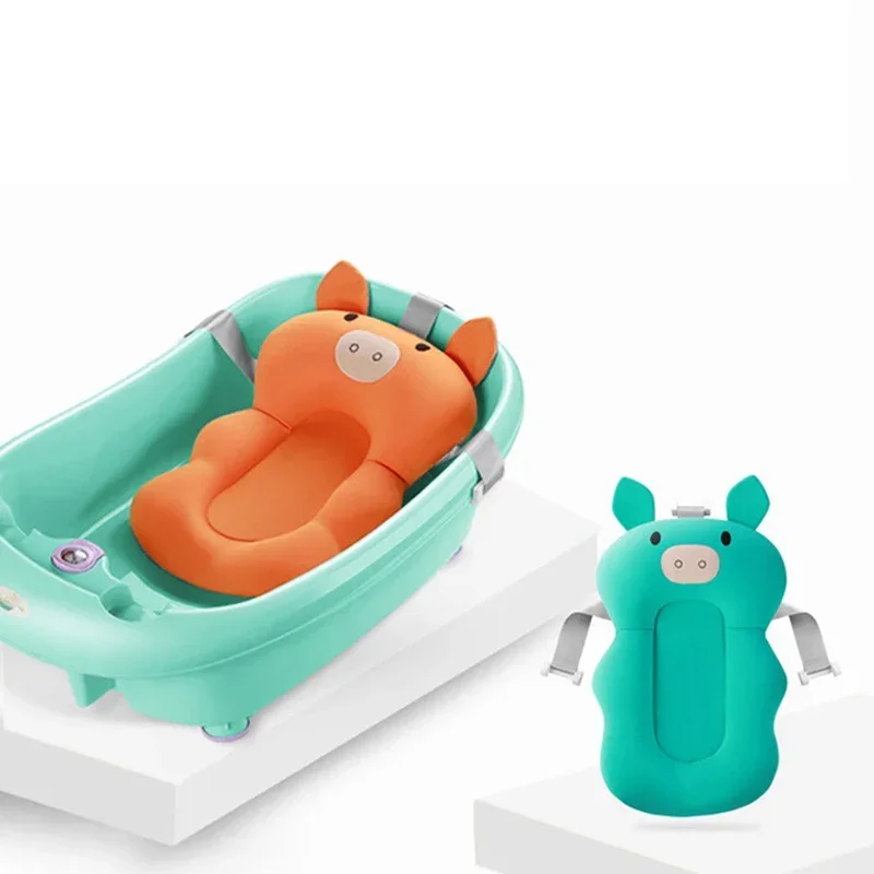 Portable Baby Bath Tub Non Slip Air Cushion Bathtub for Newborns Soft Shower Bed  Cute Animal Cartoon Design Infant Bathing Pad