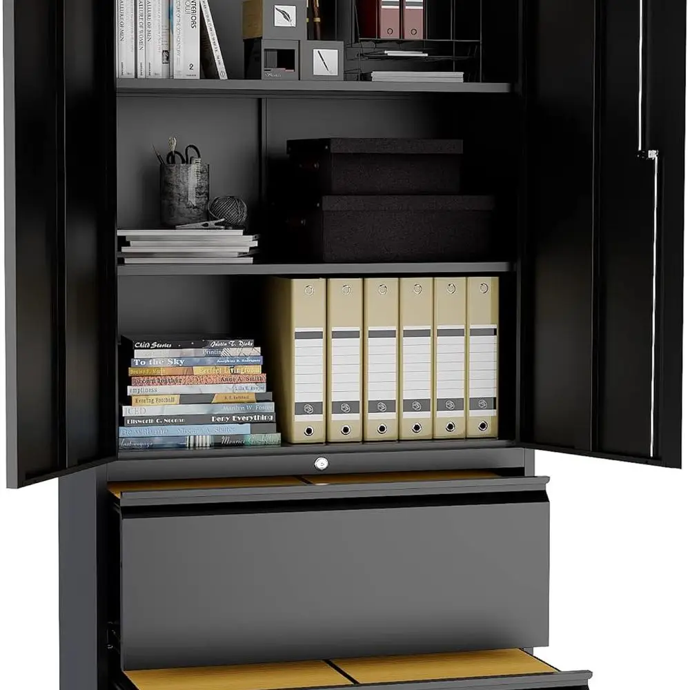 

Сейф-картотека стальная с замком и выдвижными ящиками для домашнего офиса, подходит для документов формата Letter/Legal/A4