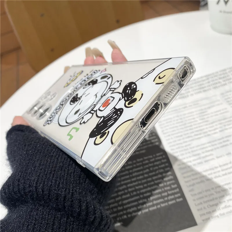 Snoopy Astronauts Earth Bracket Magnetic For Magsafe Wireless Charging Case For Samsung S22 S23 S24 Ultra Note 10 20 Plus Cover