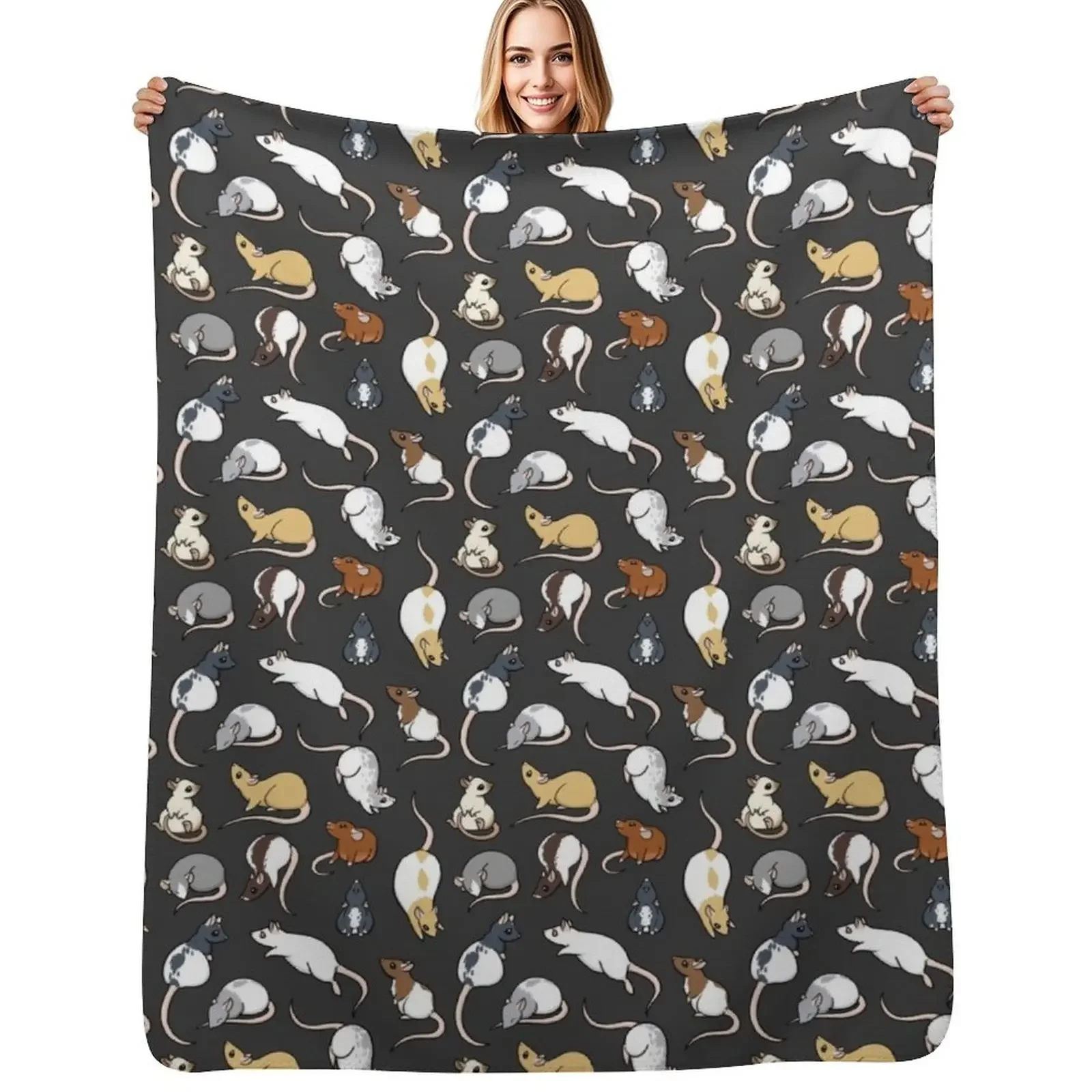 

Rats Throw Blanket Decorative Sofa Thermal warm winter Blanket