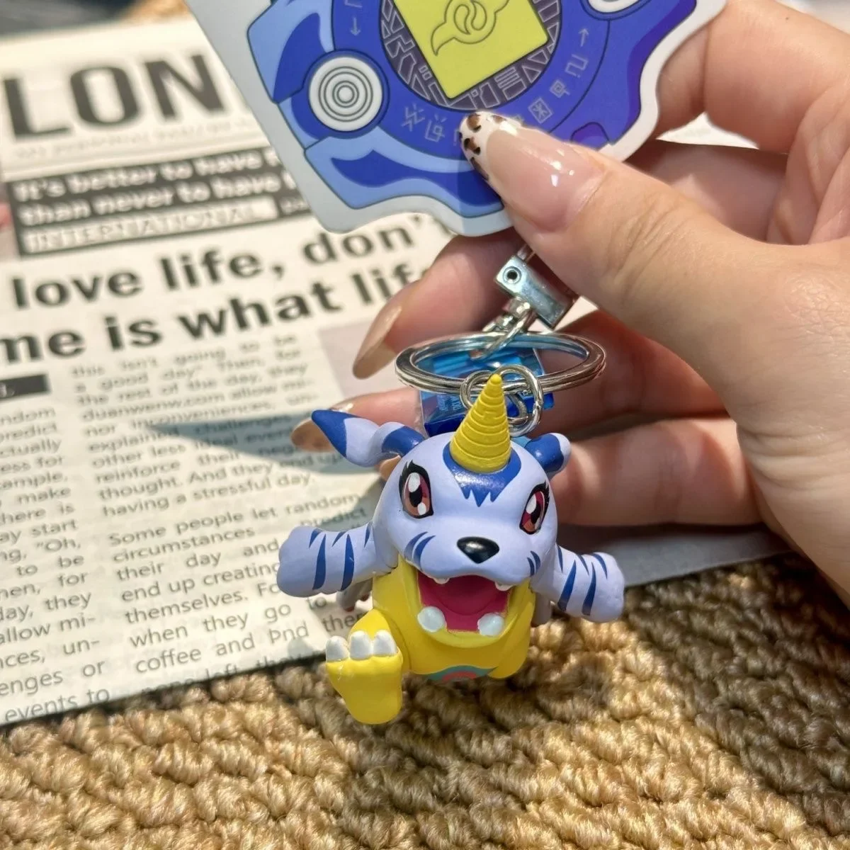 Anime Original Digimon Schlüsselanhänger Agumon Gabumon Q-Version Limitierte Figur Modell Spielzeug Rucksack-Anhänger Deko-Kollektion für Fans Geschenk – Detail 4