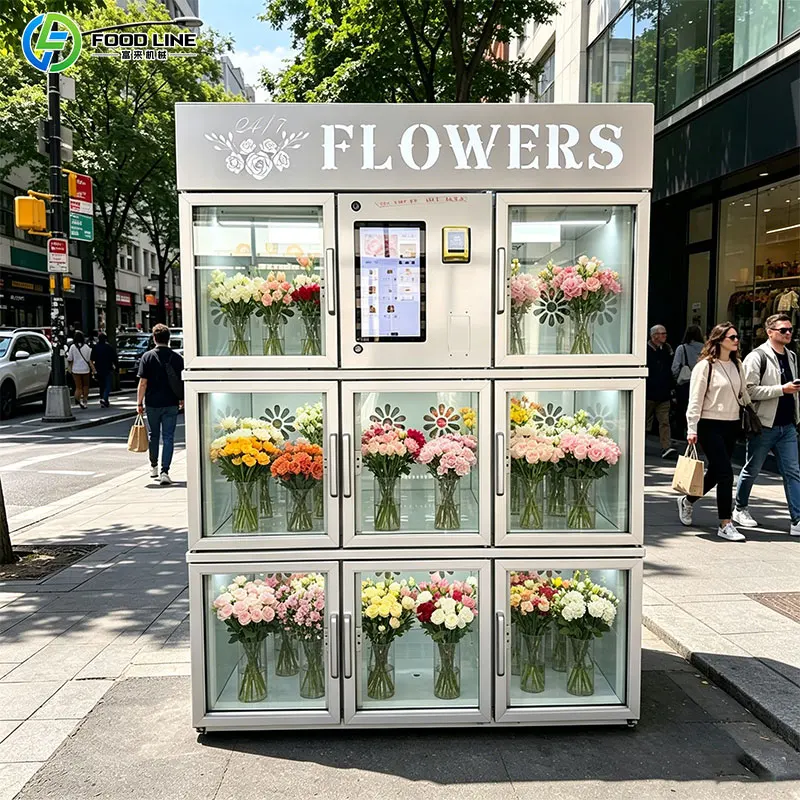 Budget Trial Entry Flower Vending Machine 8 Grids Refrigerated Constant Temp Flower Locker