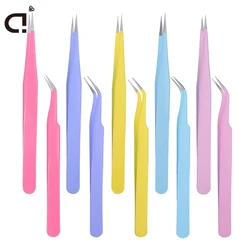 DUCRYSTAL Rhinestone Pick-up tools,Straight/Bend Stainless Steel Tweezers Use For Nail art,Eyelashes,Beads,clothes,etc