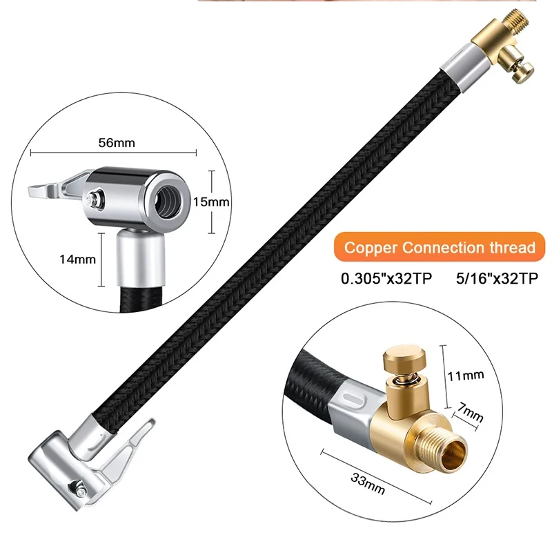 Auto Reifen Inflator Schlauch Tragbare Reifen Inflation Rohr Auto Reifen Inflator Verlängerung Schlauch Hochdruck Reparatur Zubehör – Detail 5