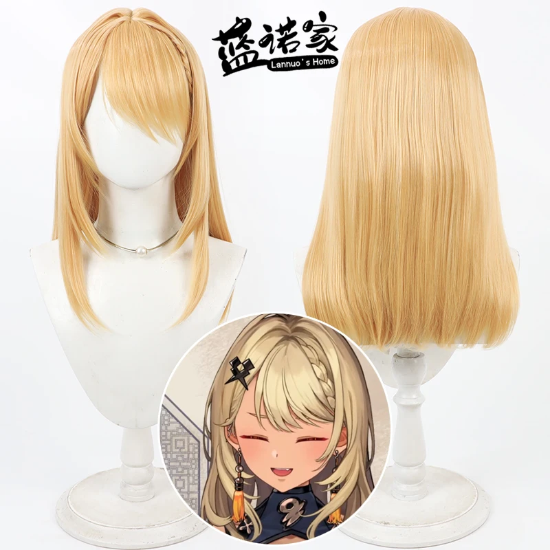

Virtual YouTuber Kaminari Qpi Kaminari Kyuupi Cos Cosplay Wig Halloween Party Prop Synthetic Hair Heat Resistant Fiber + Wig Cap