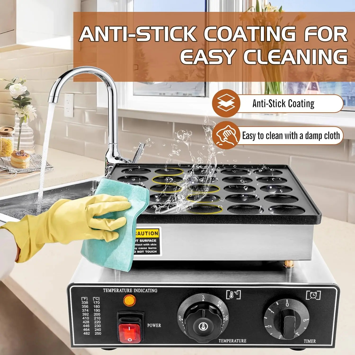 Mini máquina para hacer panqueques de 25 uds, Mini máquina eléctrica para hacer panqueques de 110V, Mini máquina para hacer panqueques holandeses comerciales, tortitas pequeñas antiadherentes