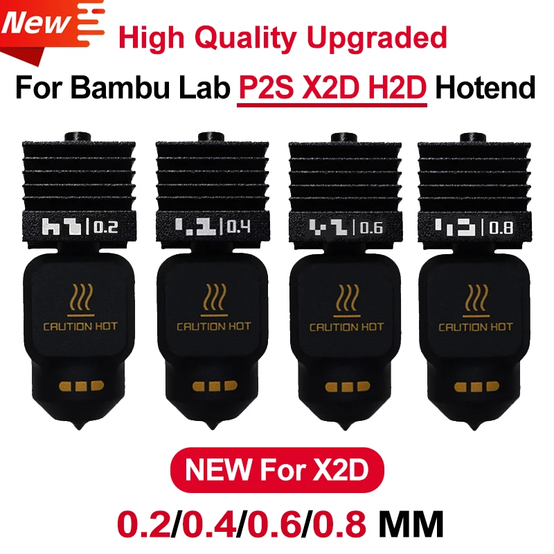 Upgrade P2S/X2D Hotend For Bambu Lab X2D Standard Flow Hotend High Quality Printing Removable nozzle 0.2 0.4 0.6 0.8 Hotend kit