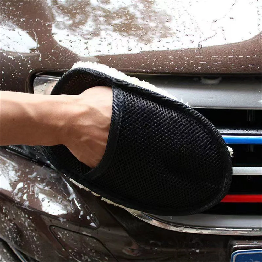 Car Styling Wool Soft Car Washing Gloves Cleaning Brush Motorcycle Washer Care Products