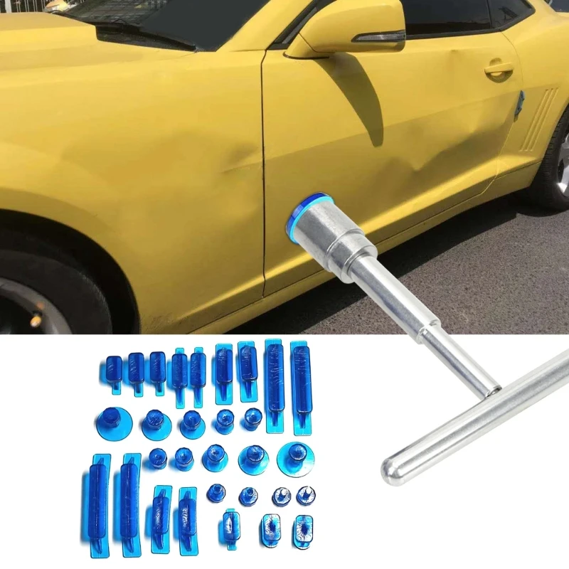 30Pcs Universal Car Dent Repair Puller Car Repair Tools Metal Plastic Suction Cup Hail Pit Sagging Repair Glue Pulling Tabs