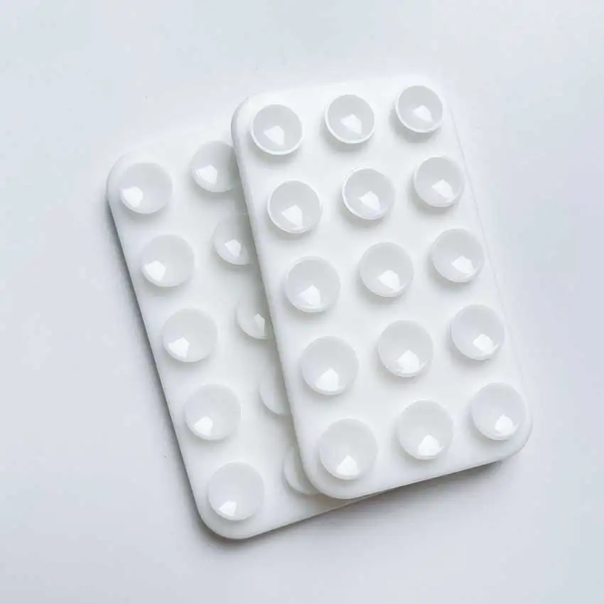 JCD 1pcs Square Double-sided Suction Cup Anti Slip Silicone Suction Cups For Mobile Phones Holder With 15 Silicone
