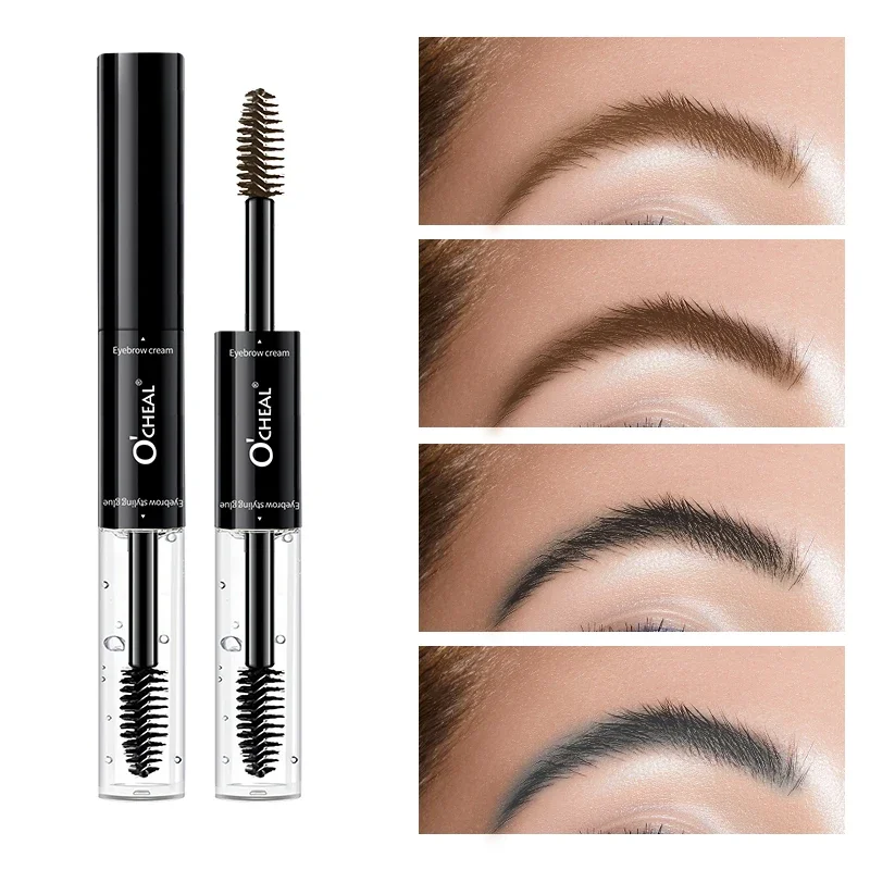 OCHEAL Waterproof Sweatproof Eyebrow Dyeing Cream Double Headed Long Lasting Non-Smudging Setting Liquid for Eyebrows