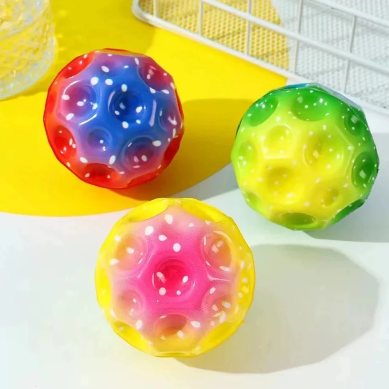 12/6PCS Moon Space Ball Extreme High Bouncing Ball Hand Eye Coordination Training Kids Balle Rebondissante Outdoor Sensory Toys