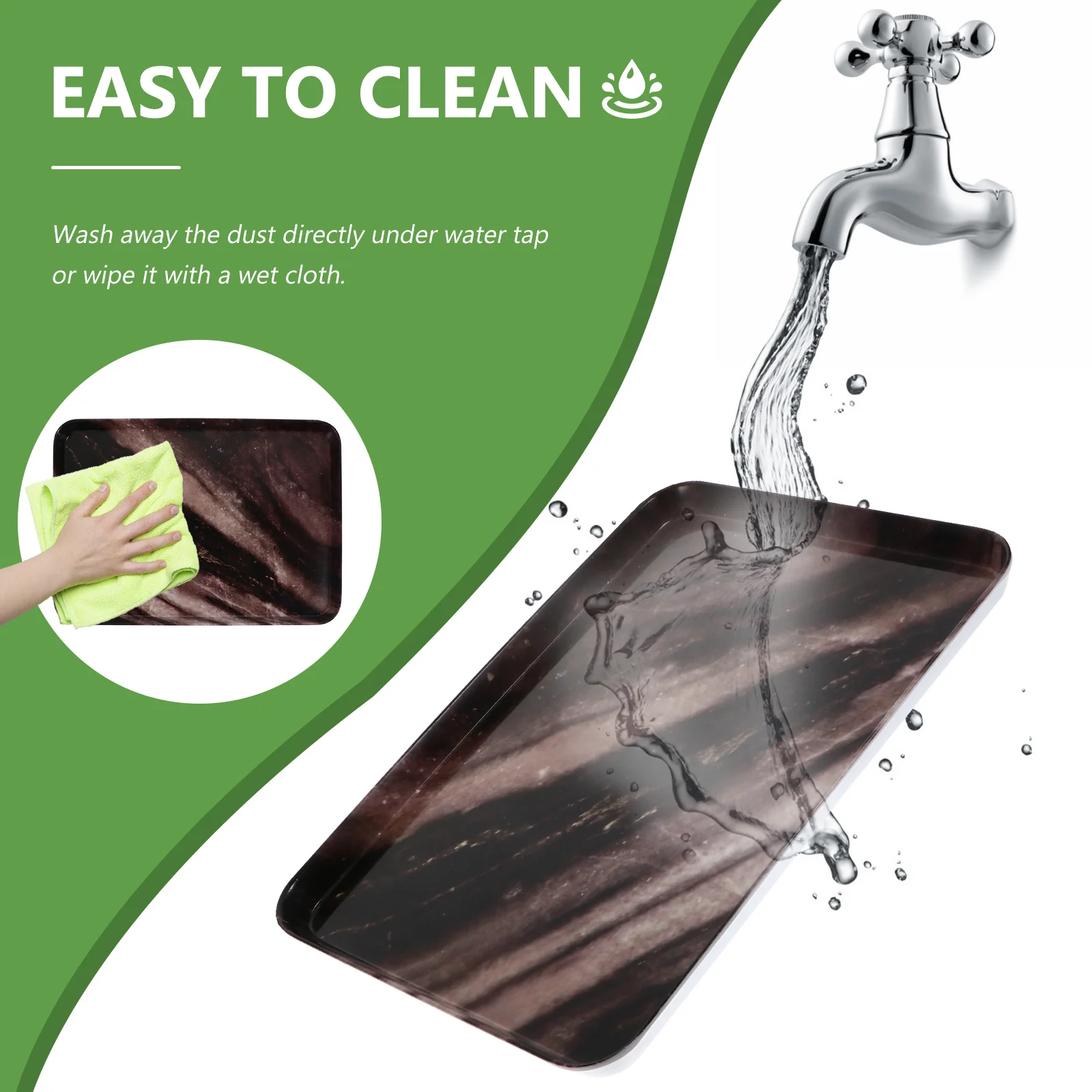 

1Pcs Marble Pattern Rectangular Tray Practical Fruit Holder Snack Plate for Restaurant Home Rectangular Bread Tray