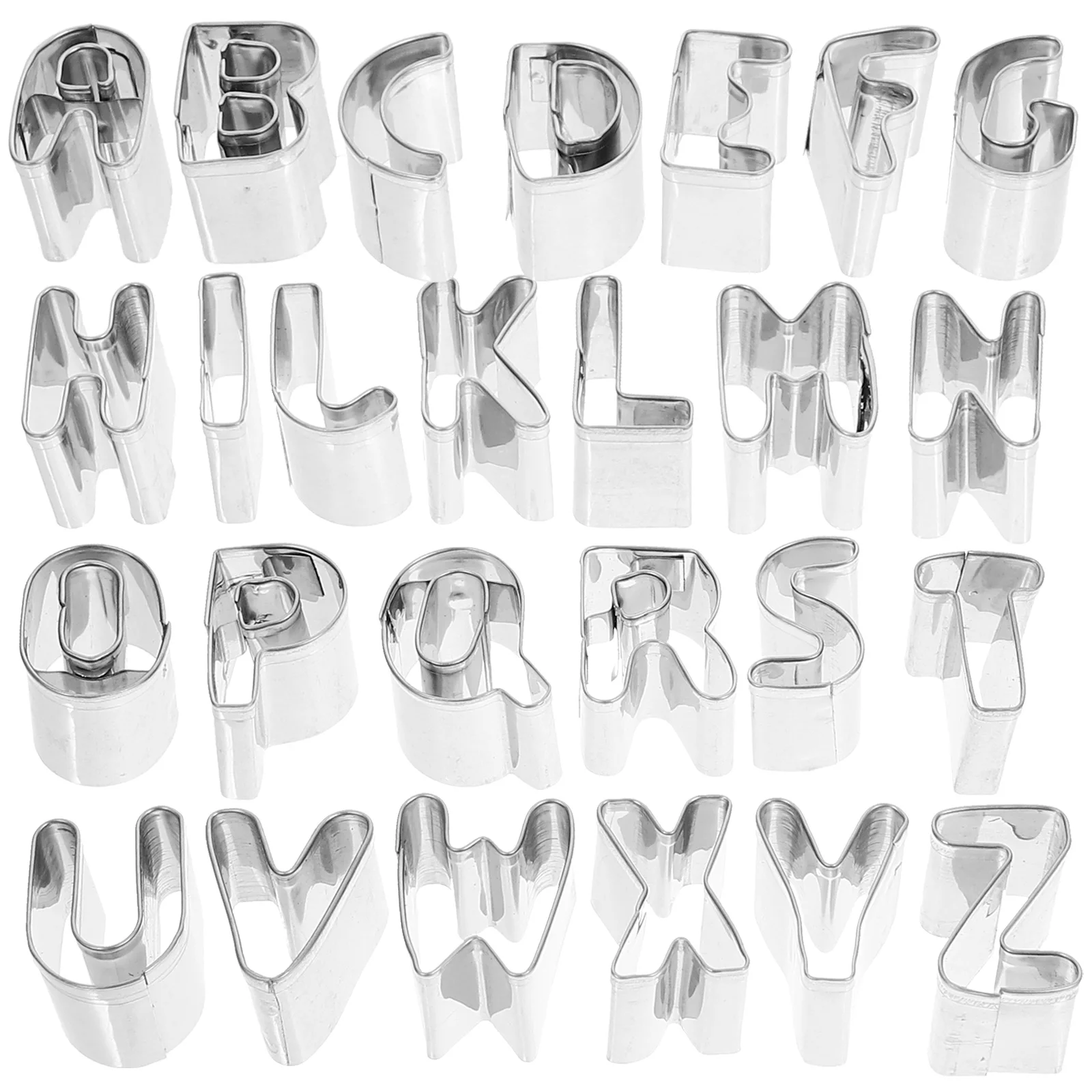 

Alphabet Cookie Cutters Stainless Steel Biscuit Mould Silver English Letter Mold 26 Letters Baking For Cookies Kitchen