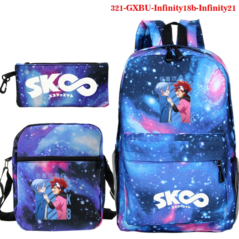 

Sk8 o infinito mochila escola mochilas mochila casual sacos de escola para adolescentes meninas meninos 3 pçs/set mochilas