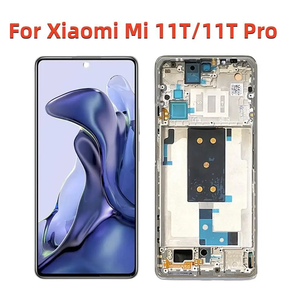 

Original For Xiaomi Mi 11T Pro Display LCD Touch Screen With Frame 6.67" Mi 11T 2108111RG LCD 11T Pro 2107113SG Display Screen