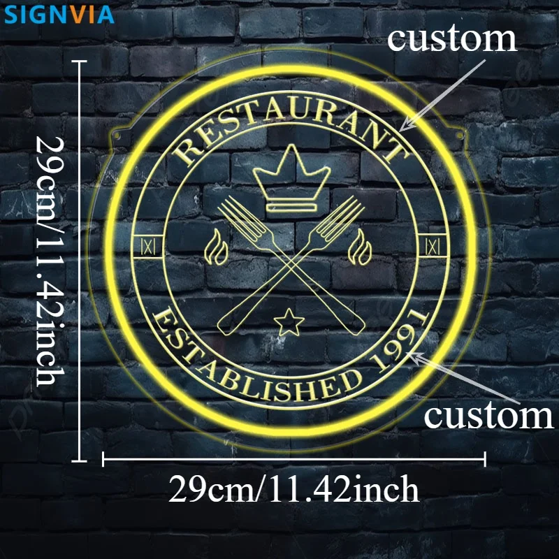 Customizable Restaurant Neon Sign - USB Powered Wall Decor Light for Indoor Atmosphere Night Lighting and Special Occasion Gifts