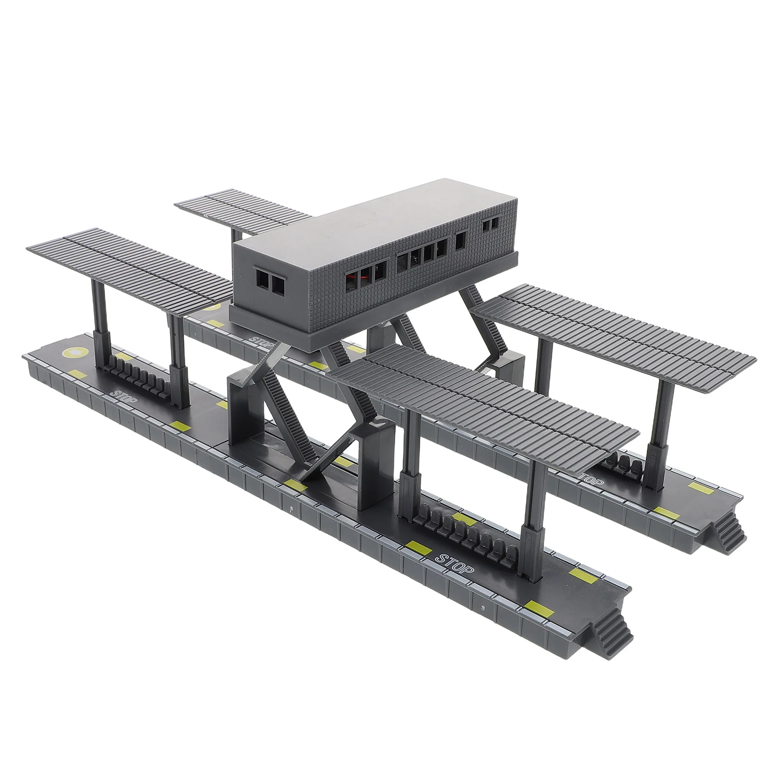 

1 Set Lifelike Railway Diorama Footbridge Kids Diy Train Platform Assembly Kit Plastic Sand Table Scenery Enhance Creativity