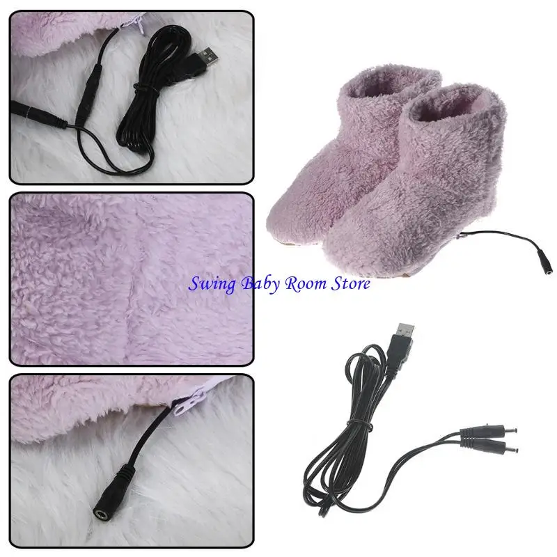 أحذية التدفئة الكهربائية للنساء للنساء في K1AD ، أحذية دافئة أحذية دافئة ، واجهة أفخم وملحقات دافئة في فصل الشتاء القابلة للغسل