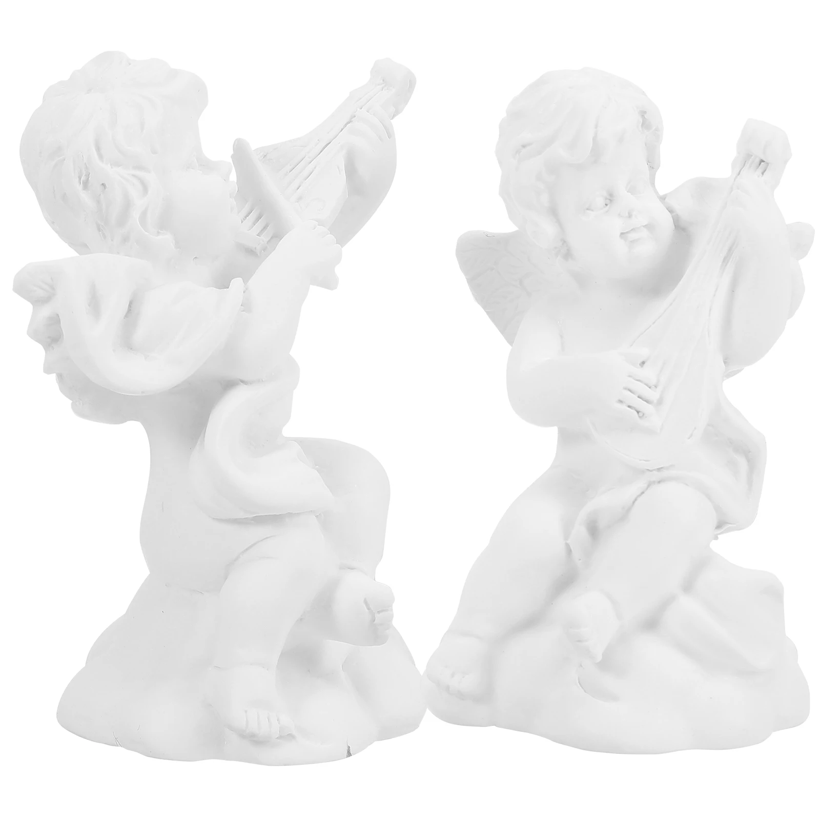 

2pcs Musical Statues Resin Sculptures Decorative Figures Premium Resin Crafts For Home Desk Wedding Gift Decor Retro