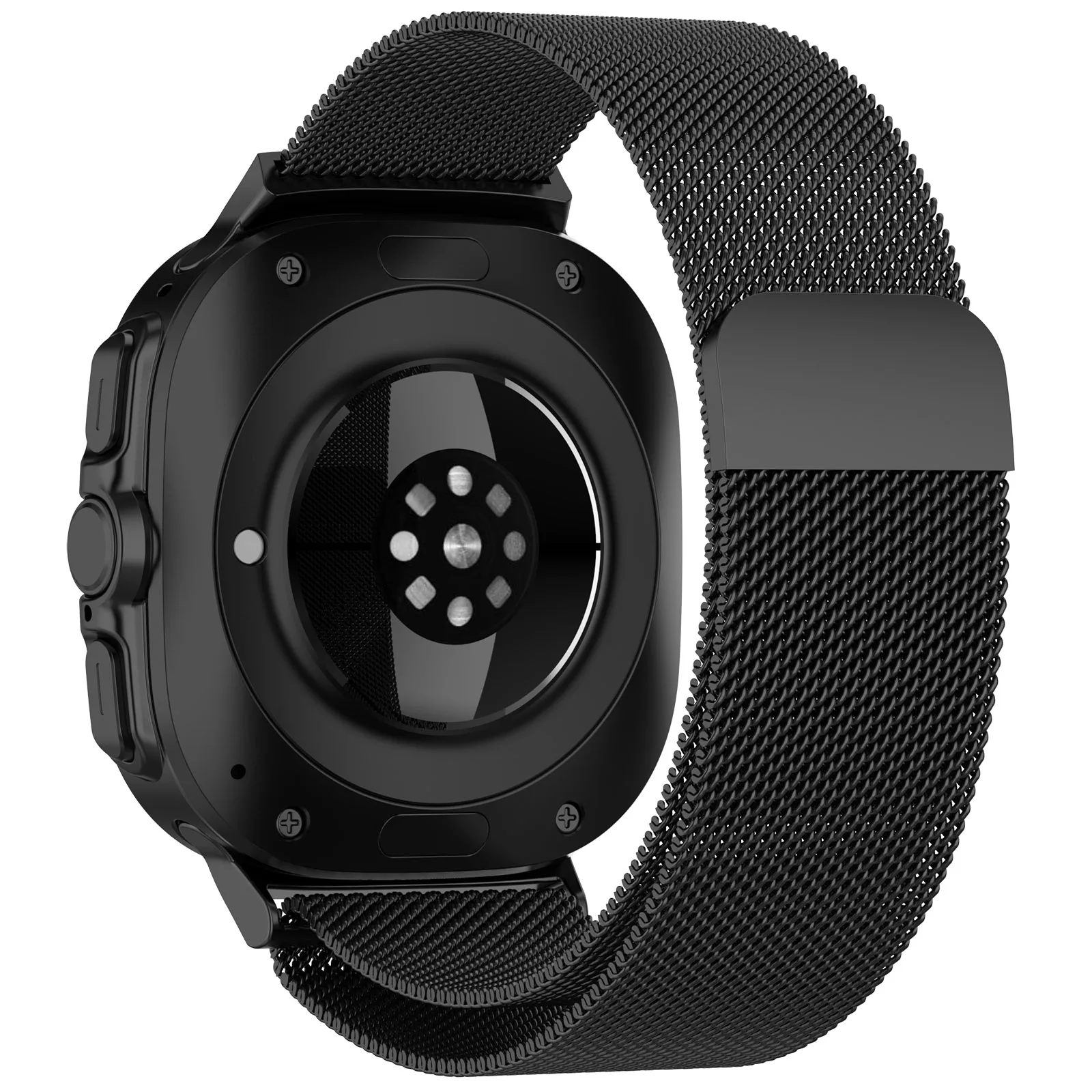 

For Samsung Galaxy Watch Ultra 47mm Watch Band Magnetic Buckle Metal Milanese Wrist Strap - Black