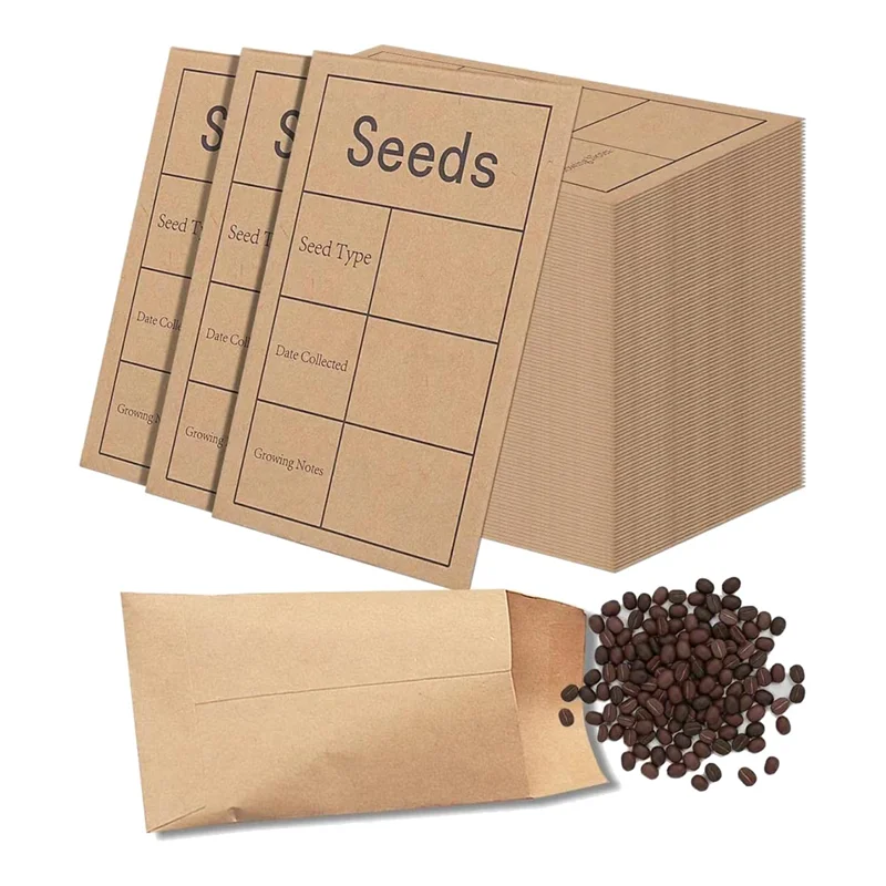 150 Pack Seed Saving Envelopes,Small Paper Envelopes for Seeds, 2.3X3.5 inch Self Sealing Kraft Seed Packets Envelopes