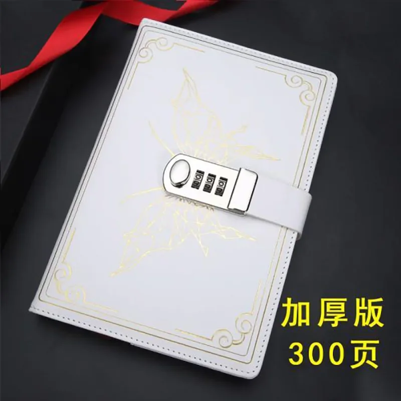 Vintage Password Book with Lock Student Diary Simple Notebook Thickened Japanese and Korean Stationery Password Lock Notebook