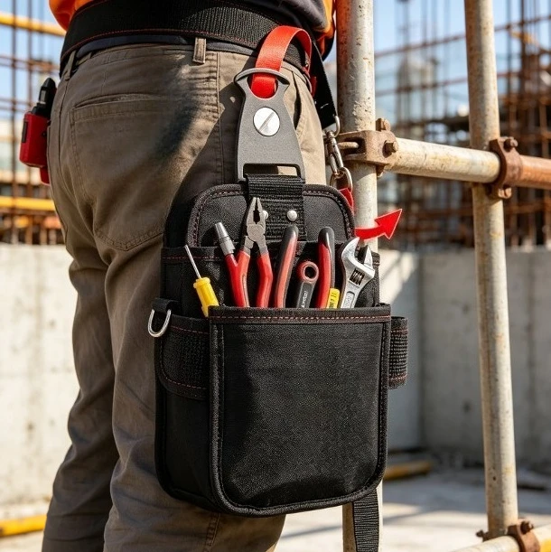 Rotating Quick Hanging Tool Set Multifunctional Electrician Bag Portable Waist Pouch for Low Current Maintenance