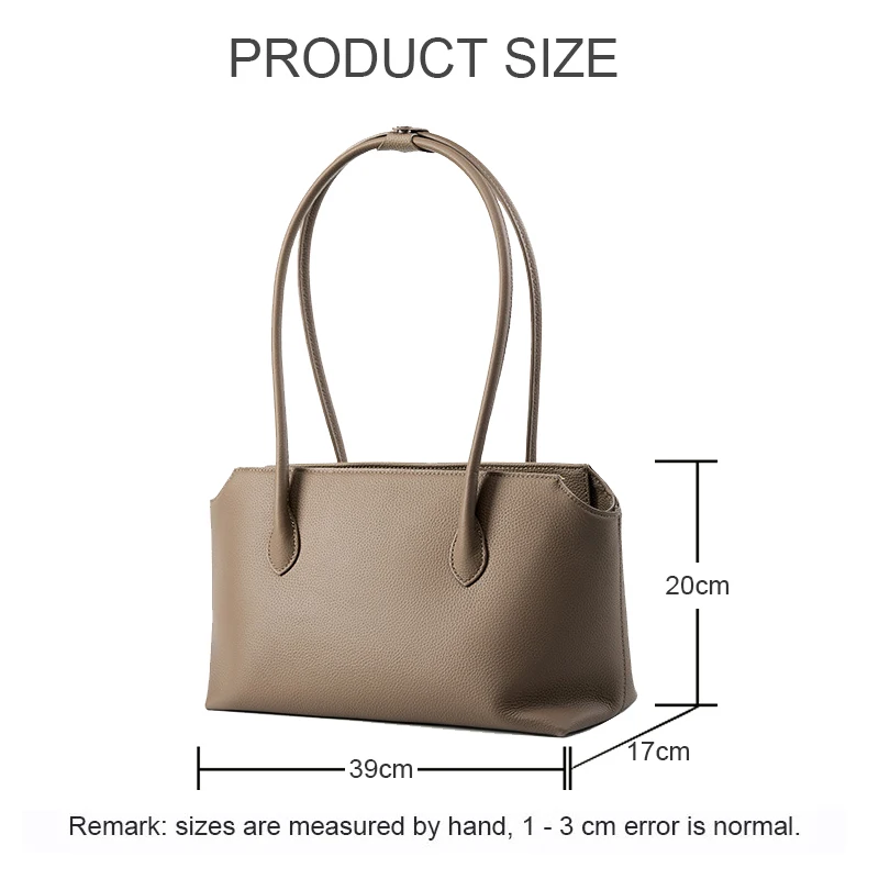 2024 Autumn New Genuine Leather Women Tote Lady Fashion Luxury Commuter Armpit Bag Female Large Capacity Single Shoulder Handbag