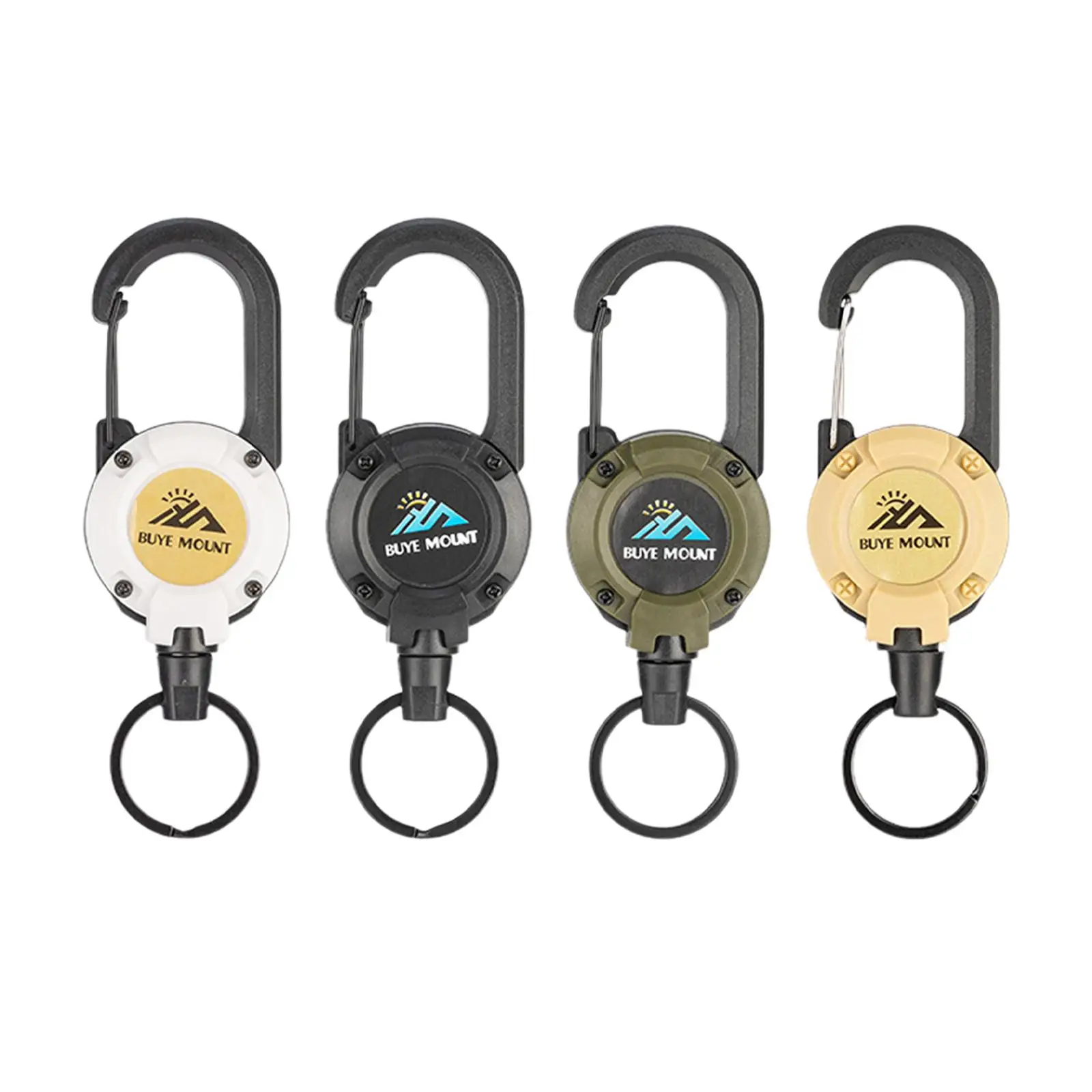 Retractable Keychain Heavy Duty Retractable Cord Badge Clip Multitool Carabiner for Hiking Fishing Climbing Travel Outdoor