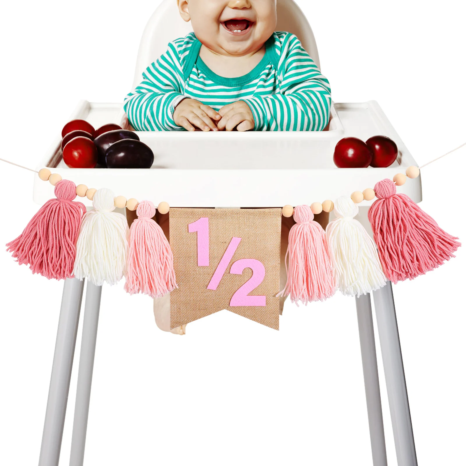 High Chair Banner Decorative Backdrop For Decorations Birthday Half Polyester Cloth Highchair Baby Girl Party