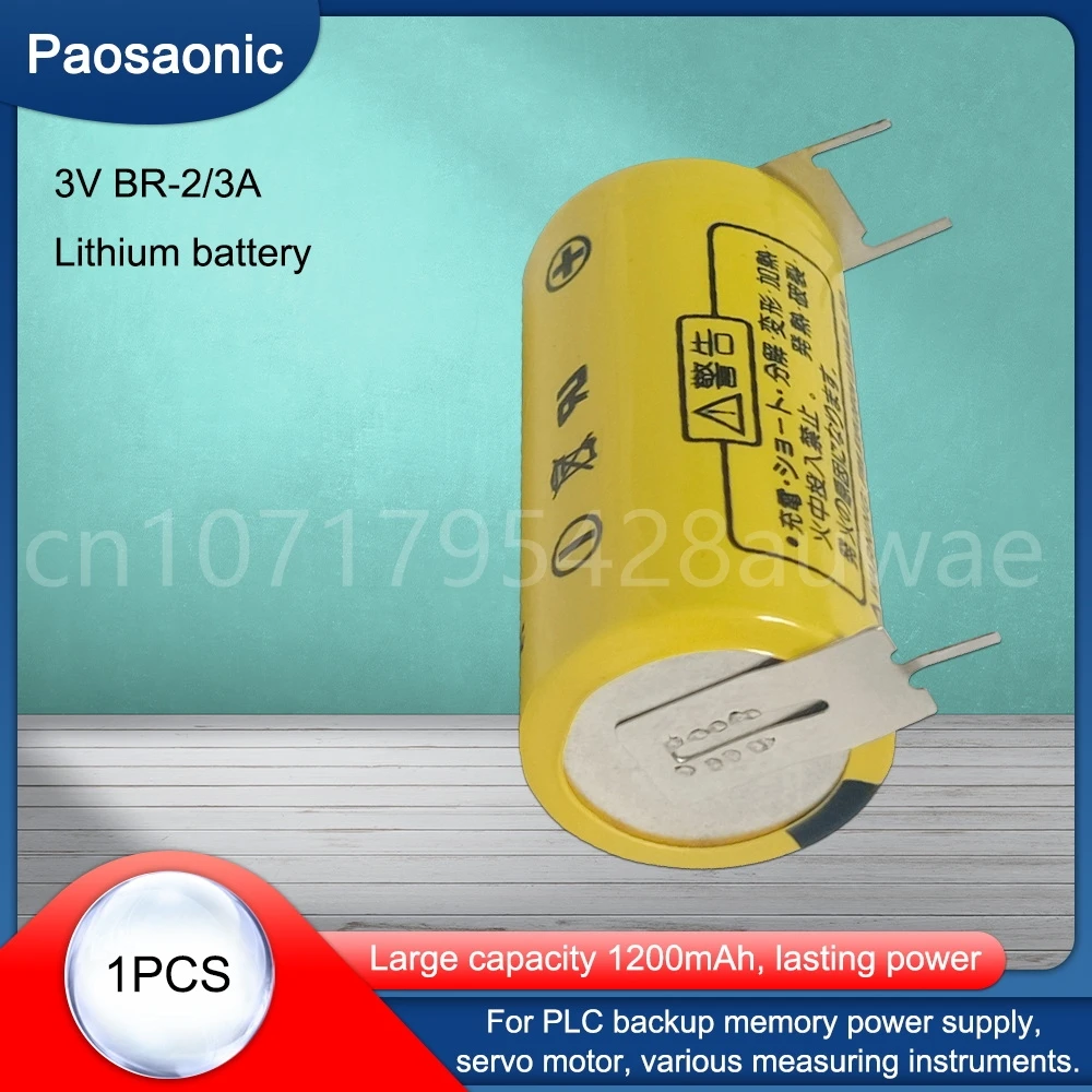 1PCS BR-2/3A 3V 1600mAh CR17335 PLC Lithium Batteries with Plug for Mitsubishi  Industrial Battery Long Lasting Band Needle