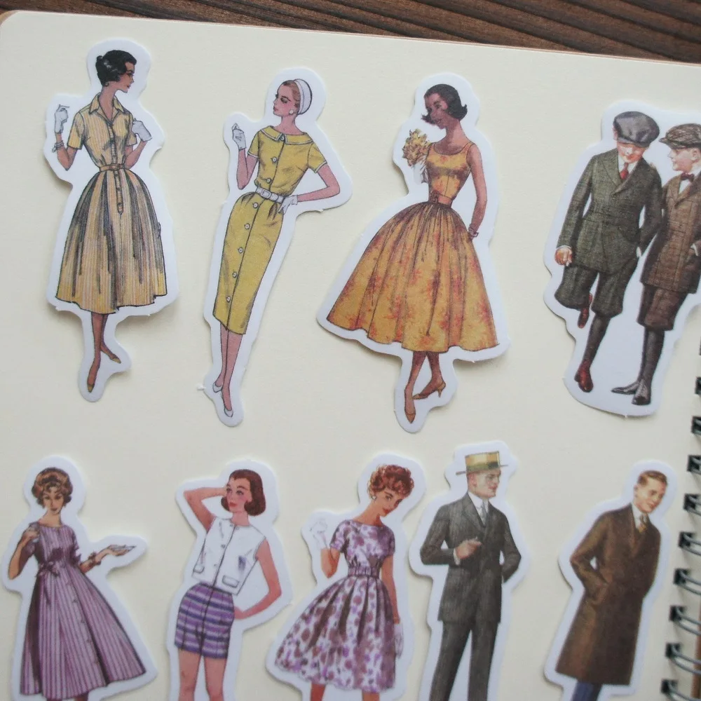 

38pcs MIX Size Fashion Show Clothes Manuscript Sticker Can Write Scrapbooking DIY Gift Packing Label Decoration