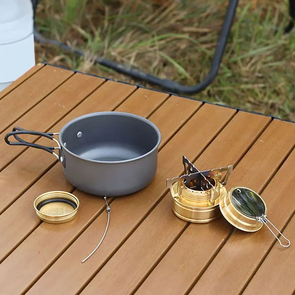 High Quality Stainless Steel Alcohol Stove Portable Outdoor Camping Stove With Cross Bracket Mini Alcohol Burner