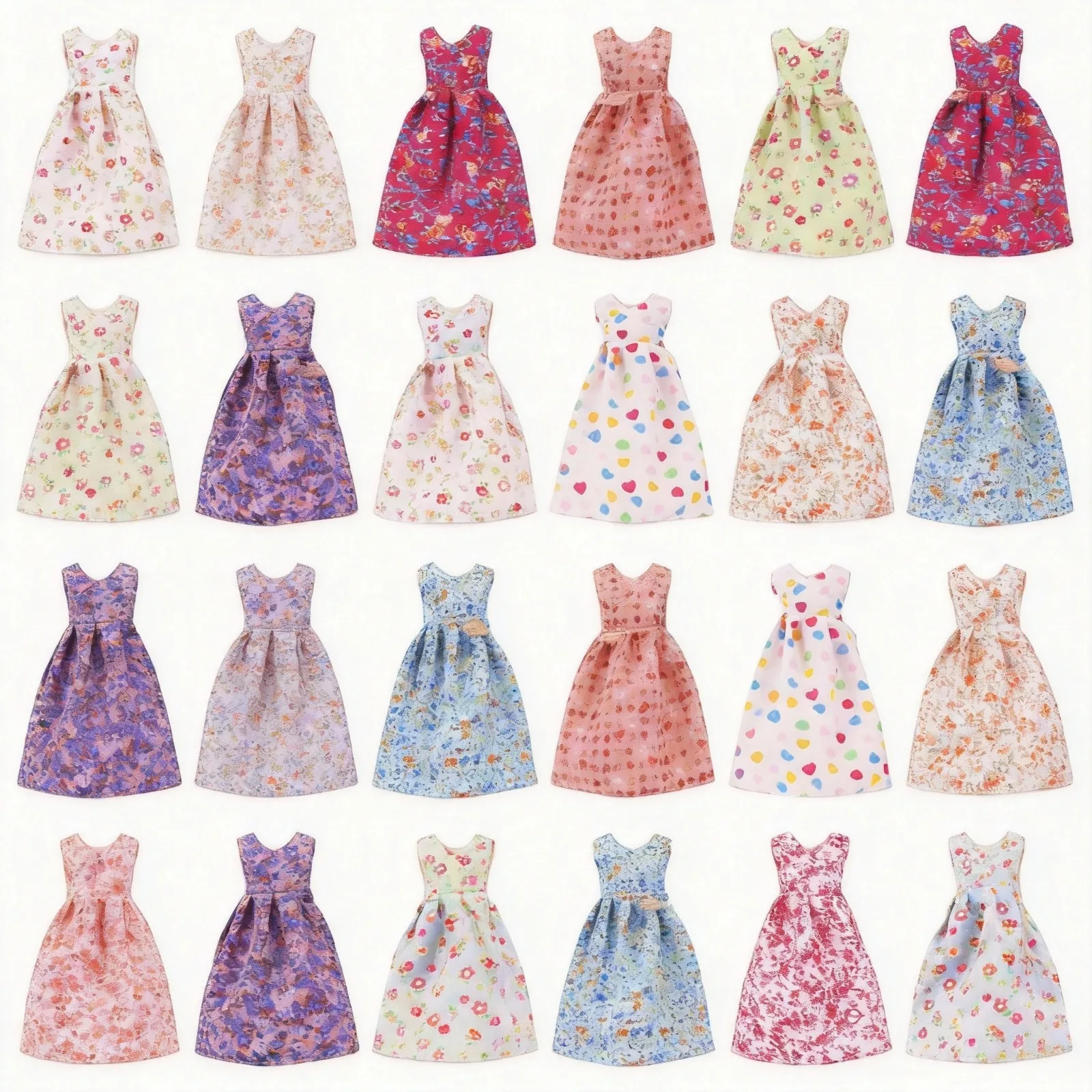 Suitable For 30cm Doll Clothes, Dresses With Rustic Style, Small Floral Patterns, Sweet Sleeveless Dresses, Children's Gifts