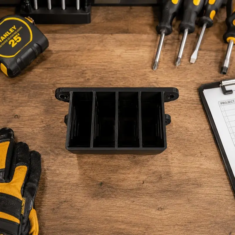 4 Slot Wall Mount Utility Knife Holder 3D Printed Sturdy Tool Organizer for Garage Workshop Storage