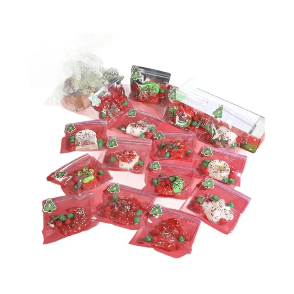 Amassar natal gato pata squeeze brinquedos boneco de neve lento rebote dos desenhos animados donut brinquedo 3d artesanal árvore de natal pitada brinquedo