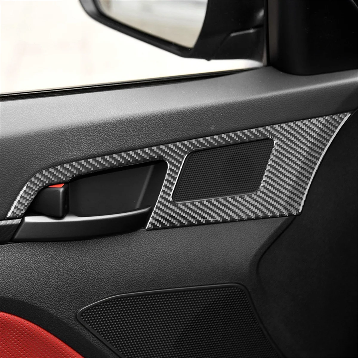 Soft Carbon Fiber for Hyundai Elantra 2017 2018 2019 2020 Car Inner Door Handle Frame Panel Cover Trim Accessories