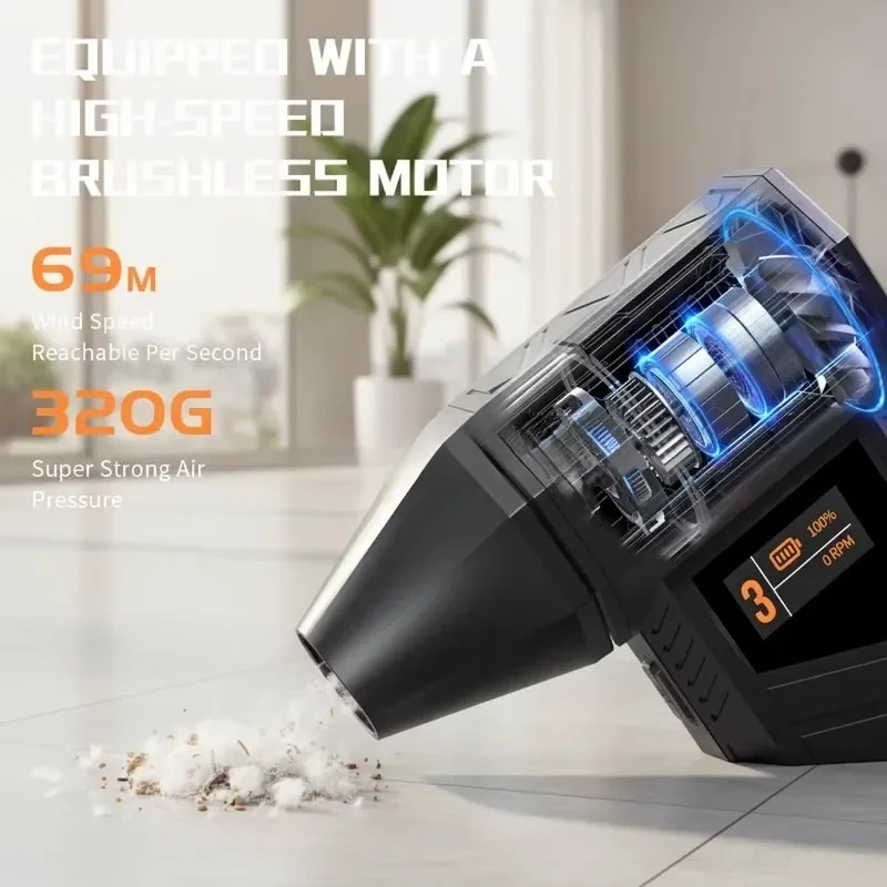 【CHIMU HOME】Portable Electric Air Blower 3-Speed Wireless Air Duster Rechargeable Cordless Compressed Air for Car Interior PC