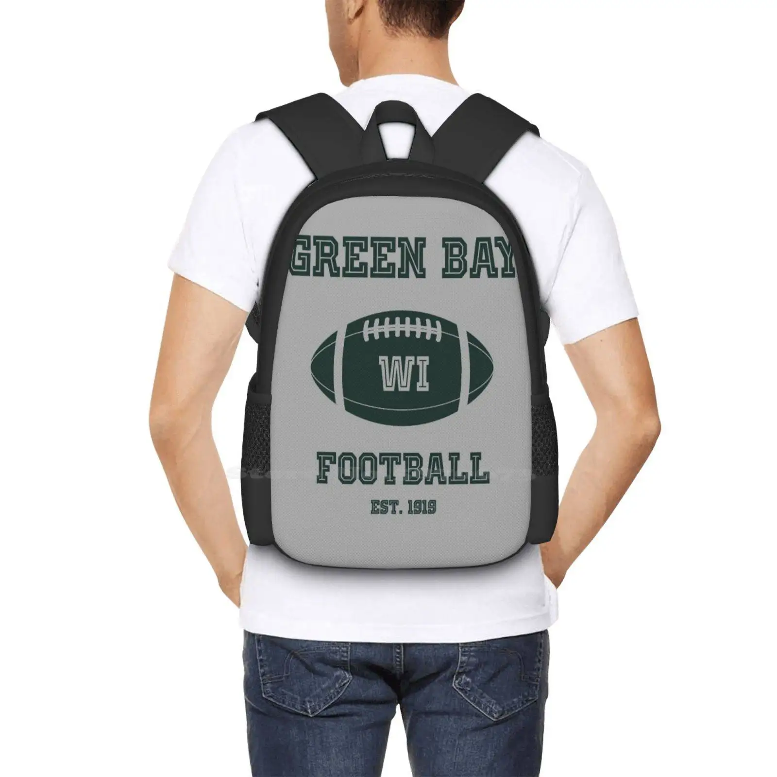 Green Bay-mochila de fútbol de estilo Retro, mochila de moda, para empaquetadores de fútbol