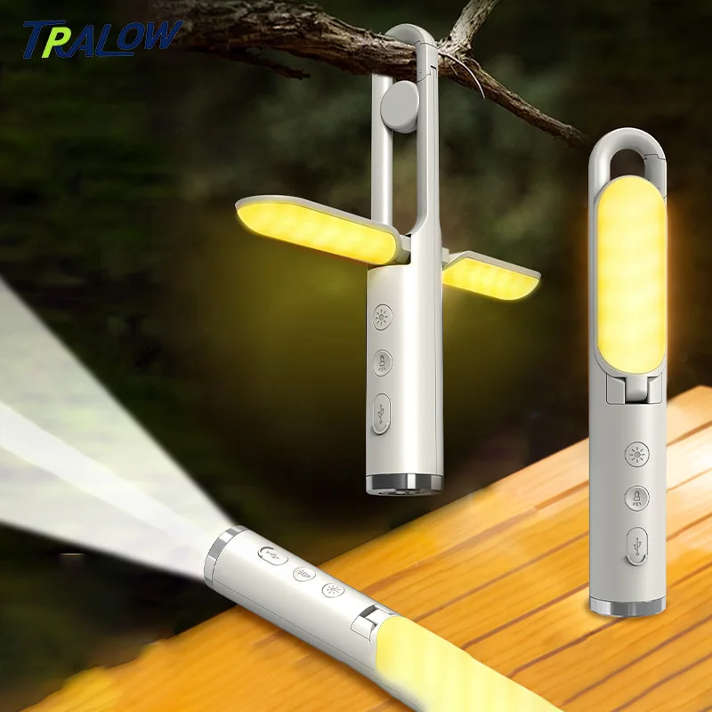 

TRALOW LED Camping Lantern Rechargeable Emergency Light Portable Outdoor Flashlight Collapsible Lightweight Hiking Fishing