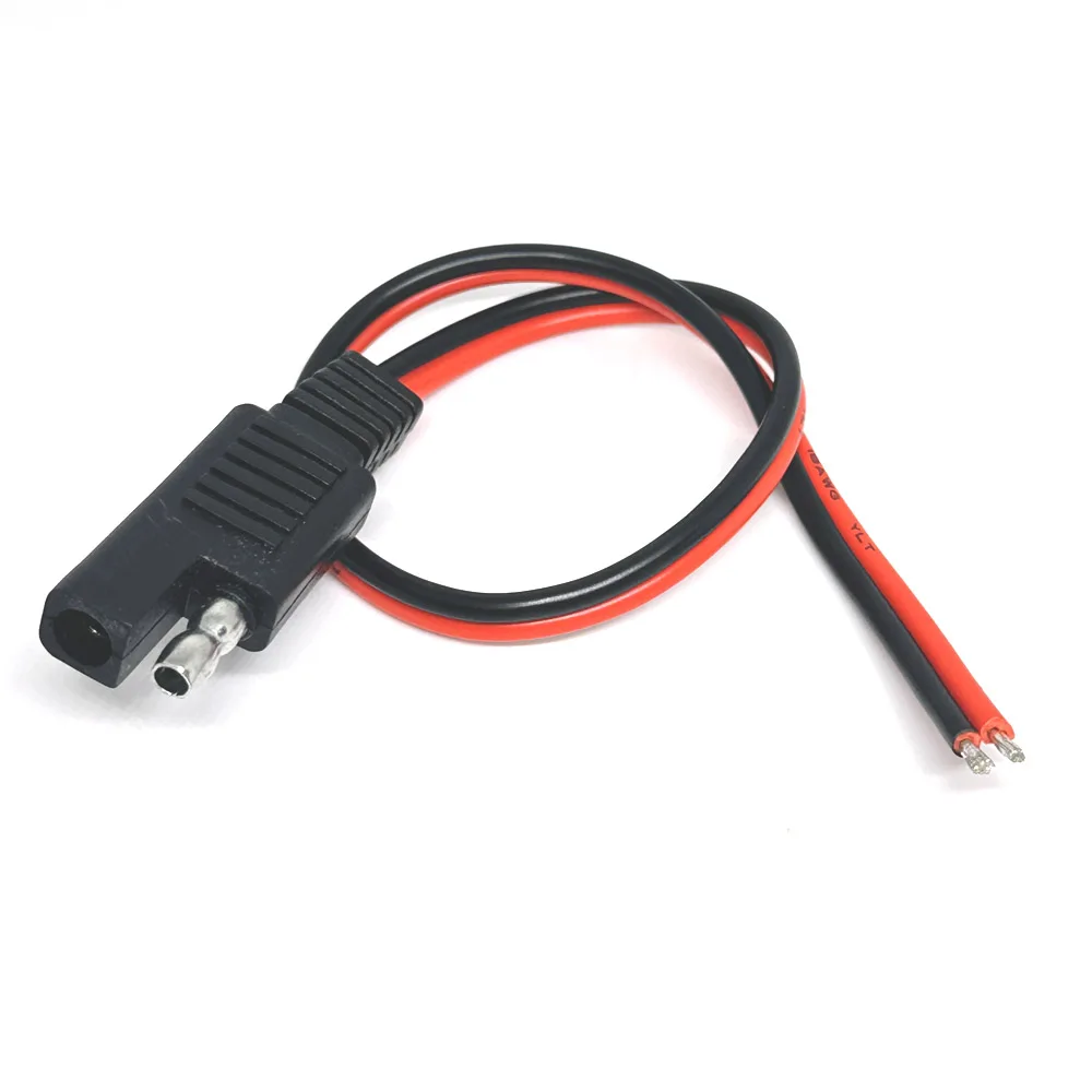 SAE Single Ended Extension Cabl 18AWG SAE Quick Disconnect Plug Cable 10A for Automobile and Solar Panel Connect