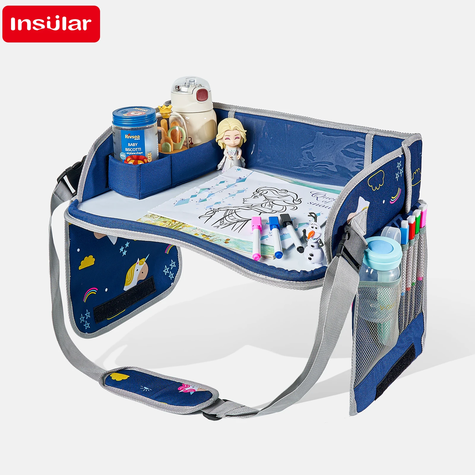 

Children's Multifunctional Portable Travel Car Drawing Board with Easy to Wipe Whiteboard And Tray